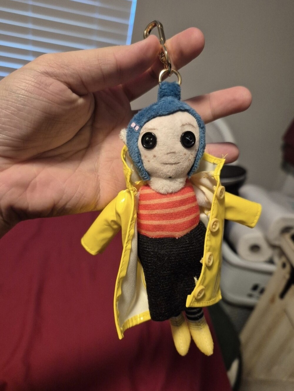 Coraline Yellow Raincoat Plush Figure Keychain